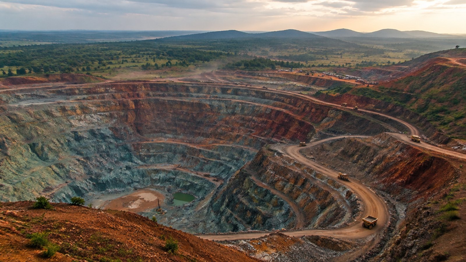 Open pit copper and cobalt mine in the Lualaba province of the DRC