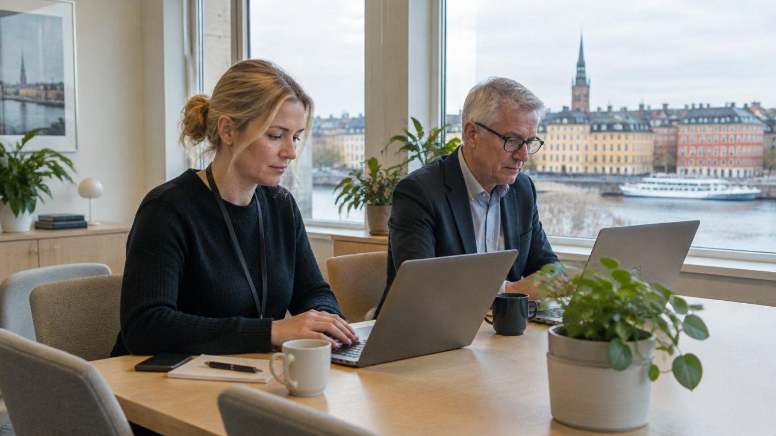 Civil servants working in a Swedish municipal office in Stockholm